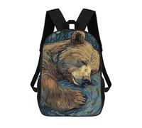 sinyumoney Sleeping Bear in Starry Night Style Mochila Escolar, Mochila De Viaje Para La Universidad, Mochilas Para Hombres, Mujeres Y Adolescentes 17inch