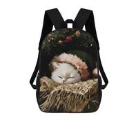 sinyumoney Sleeping Cat in Santa Hat Painting Mochila Impermeable Para Ordenador Portátil Para Campus, Actividades Al Aire Libre, Viajes Y Deportes 17inch