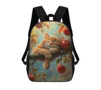 sinyumoney Sleeping Cat with Apples Mochila Escolar Resistente Al Agua, Mochila Escolar De Negocios Para Hombres/mujeres 17inch