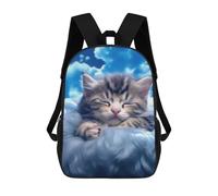 sinyumoney Sleeping Cloud Kitten -1 Mochila Escolar Para Niños Y Niñas, Mochila Informal De Viaje, Mochila De Gran Capacidad Para El Día A Día 17inch