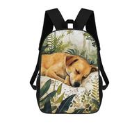sinyumoney Sleeping Dog Animal Art Mochila Escolar Para Niños Mochila Escolar Impresa En 3D Mochila Escolar De Moda Para Niños De Primaria Y Secundaria 17inch