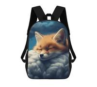 sinyumoney Sleeping Fox in Clouds Mochila De Peluche Con Dibujos Animados, Mochila 3D Para Niños, Bolsa Escolar, Idea De Regalo De Cumpleaños Para Niños Y Niñas 17inch