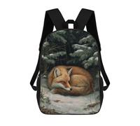 sinyumoney Sleeping Fox in Winter Forest Mochila Escolar Impresa En 3D 17inch Mochila Escolar Infantil Mochilas De Viaje Mochila Informal De Moda Para Niños Y Estudiantes
