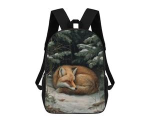 sinyumoney Sleeping Fox in Winter Forest Mochila Escolar Para El Trabajo, Negocios, Universidad Y Escuela Para Niñas Y Adolescentes 17inch