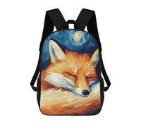 sinyumoney Sleeping Fox Starry Night Mochila Escolar Mochilas Escolares Para Niñas Y Niños Mochila Con Bolsillo Mochila Escolar De Moda Mochila Infantil 17inch