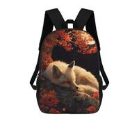 sinyumoney Sleeping Fox Under Autumn Moon Mochila Infantil Para Niñas, Mochila Escolar 3D, Mochila Para Niños Pequeños, Mochila Informal De Día, Mochila Escolar De Moda 17inch
