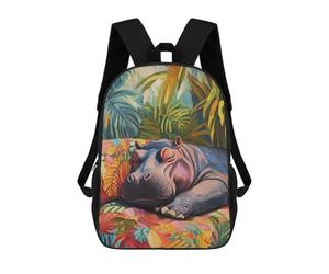 sinyumoney Sleeping Hippo Mochilas Escolares Mochilas Escolares De Secundaria Mochila Informal Para Acampar Aventuras Al Aire Libre Y Viajes Diarios 17inch