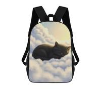 sinyumoney Sleeping Kitten on Clouds Mochila Escolar Infantil Impresa En 3D Para Niños, Mochilas De Viaje De Alta Capacidad, Bolsas Para Libros, Mochila Escolar Infantil 17inch