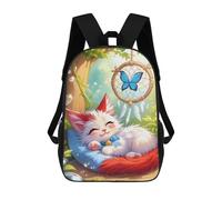 sinyumoney Sleeping Kitten with Dreamcatcher Mochilas Para Niños Mochila Escolar Mochila Escolar Impresa En 3D Para Niños Estudiantes De Primaria Y Secundaria 17inch
