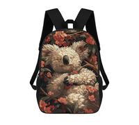 sinyumoney Sleeping Koala in Bloom Mochila Escolar Impresa En 3D Para Niños Y Niñas, Mochila Para Portátil Para Niños/estudiantes/adultos 17inch