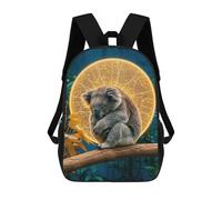 sinyumoney Sleeping Koala with Golden Halo Mochilas Para Niños Mochila Escolar Mochila Escolar Impresa En 3D Para Niños Estudiantes De Primaria Y Secundaria 17inch