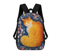 sinyumoney Sleeping Orange Cat Painting Mochila Escolar Ligera Para Aeropuerto Y Universidad Para Niñas Y Adolescentes 17inch