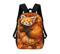 sinyumoney Sleeping Red Panda in Autumn Leaves Mochila Escolar, Bolso De Negocios, Bolso Para Portátil Resistente Para Niñas Y Adolescentes 17inch