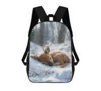 sinyumoney Sleeping Reindeer Fawn in Winter Mochila Escolar Impresa En 3D Para Niños Y Niñas, Mochila Escolar, Mochila De Viaje Para Niños 17inch