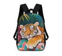 sinyumoney Sleeping Tiger in Jungle Mochila Infantil, Mochila Escolar De Gran Capacidad Para Estudiantes, Mochila Para Libros, Mochila Para Niños, Niñas, Adultos Y Adolescentes 17inch