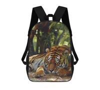 sinyumoney Sleeping Tiger in Lush Foliage Mochila, Mochila Infantil, Mochila Escolar Para Estudiantes, Mochila Para Libros, Mochila Escolar Impresa En 3D Para Niños Y Niñas 17inch