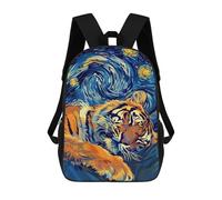 sinyumoney Sleeping Tiger in Starry Night Style Mochila Escolar Infantil Estampada Para Adultos Y Niños, Mochila De Viaje Para El Día A Día 17inch