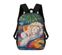 sinyumoney Sleeping White Lion Mochila Escolar De Moda Para Estudiantes, Adecuada Para Niños Y Niñas, Mochila Informal Para Viajes Al Aire Libre, Esencial Para El Día A Día 17inch