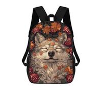 sinyumoney Sleeping Wolf in Autumn Mochila Escolar, Mochila Infantil Para Niños Y Adolescentes, Regalos, Mochilas De Día Con Impresión 3D, Mochila Escolar, Mochila Para Libros 17inch