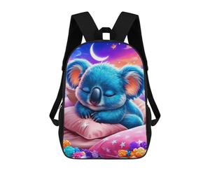 sinyumoney Sleepy Blue Koala Night Mochila Escolar Grande Para Niños, Niñas, Adolescentes, Hombres Y Mujeres 17inch