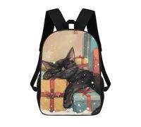 sinyumoney Sleepy Christmas Cat Mochila Escolar De Moda Para Estudiantes, Adecuada Para Niños Y Niñas, Mochila Informal Para Viajes Al Aire Libre, Esencial Para El Día A Día 17inch