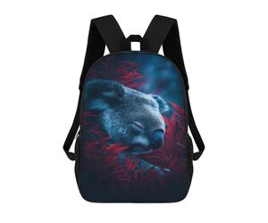 sinyumoney Sleepy Koala in Red Leaves Mochila Escolar Secundaria Informal Para Viajes, Mochilas Para La Escuela Secundaria, Para Acampar, Aventuras Al Aire Libre Y Viajes Diarios 17inch