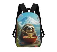 sinyumoney Sloth Eating Ramen in Japan Mt. Fuji Mochila Escolar Infantil Impresa En 3D Para Niños, Mochilas De Viaje, Bolsas Para Libros, Mochila Escolar Infantil 17inch