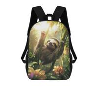 sinyumoney Sloth in Rainforest Mochila, Mochila Infantil, Mochila Escolar Para Estudiantes, Mochila Para Libros, Mochila Escolar Impresa En 3D Para Niños Y Niñas 17inch