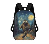 sinyumoney Sloth in Starry Night Mochila Escolar Para Niños Y Niñas, Mochila Informal De Viaje, Mochila De Gran Capacidad Para El Día A Día 17inch