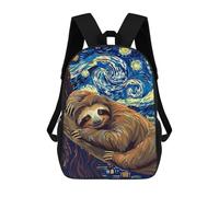 sinyumoney Sloth in Starry Night Style Mochila Escolar Para Niños, Mochila Escolar Impresa En 3D Para Estudiantes De Primaria Y Secundaria 17inch