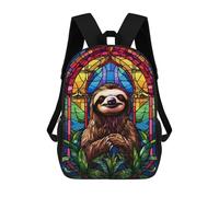 sinyumoney Sloth Stained Glass Mochila Escolar Ligera Para Aeropuerto, Estudiantes Universitarios, Mochila Para Adolescentes, Chicas, Chicos, Mujeres Y Hombres 17inch