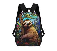 sinyumoney Sloth Stained Glass WIndow Mochila Escolar Resistente Al Agua, Mochila De Negocios Para Hombres, Mujeres Y Adolescentes 17inch