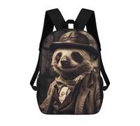 sinyumoney Sloth Vintage Mochila Escolar Grande Resistente Al Agua Para Portátil Para Niños/niñas/adolescentes 17inch