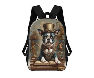 sinyumoney Smart Boston Terrier Mochila Mochila Informal Mochila De Día Escuela Trabajo Viajes Bolsa Para Hombres/Mujeres 17inch