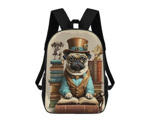 sinyumoney Smart Pug Dog School Mochila De Negocios Resistente Para Portátil Para Hombres, Mujeres Y Adolescentes 17inch
