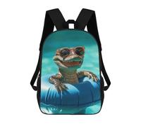 sinyumoney Smiling Alligator in Pool Mochila, Mochila Infantil, Mochila Escolar Para Estudiantes, Mochila Para Libros, Mochila Escolar Impresa En 3D Para Niños Y Niñas 17inch