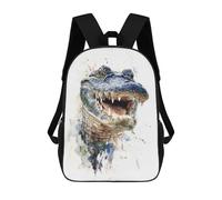 sinyumoney Smiling Alligator Watercolor Mochila Escolar Para Computadora Para La Escuela/trabajo/viajes Para Niñas, Adolescentes 17inch