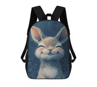 sinyumoney Smiling Bunny Illustration -2 Mochila Escolar Infantil De 17 Pulgadas Con Estampado 3D De Películas De Anime Para Niños, Mochila De Viaje, Mochila Escolar Infantil
