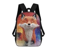 sinyumoney Smiling Cartoon Fox Mix 3D & Watercolor 17inch Mochila Escolar Impresa En 3D Para Niños, Mochila Escolar Informal De Moda, Mochilas De Viaje Para Niños Y Estudiantes.