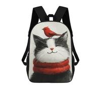 sinyumoney Smiling Cat with Bird Mochilas Infantiles Mochila Escolar Mochila Impresa En 3D Para Niños Mochilas De Viaje Bolsas Para Libros Mochila Escolar Para Niños 17inch