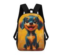 sinyumoney Smiling Dachshund Painting Mochila Escolar Para Niñas Y Niños, Mochilas De Gran Capacidad, Mochilas Ligeras Para Niños Y Estudiantes 17inch
