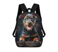 sinyumoney Smiling Doberman Puppy Mochila Para Niños, Adolescentes Y Estudiantes, Mochilas Para Niñas, Mochilas Para Niños Pequeños, Primaria Y Secundaria 17inch