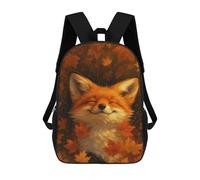 sinyumoney Smiling Fox in Autumn Leaves Mochila Infantil, Mochila Escolar Para Niños Y Adolescentes, Mochila De Viaje, Mochila Escolar, Mochila Para Libros 17inch