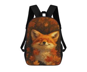 sinyumoney Smiling Fox in Autumn Leaves Mochila Infantil, Mochila Escolar Para Niños Y Adolescentes, Mochila De Viaje, Mochila Escolar, Mochila Para Libros 17inch