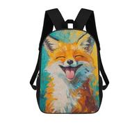 sinyumoney Smiling Fox Portrait Mochila Infantil Escolar Para Niños Con Estampado 3D De Dibujos Animados, Mochila Escolar Para Estudiantes, Mochila Para Portátil Para Niños Y Niñas 17inch