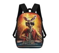 Sinyumoney Smiling Fox with Coffee Mochila escolar ligera para estudiantes y aeropuertos para hombres y mujeres, Dj Kangaroo, 17"
