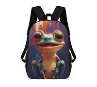 sinyumoney Smiling Frog Painting Mochila Escolar Informal Para El Día A Día, Ideal Para El Trabajo, El Colegio, El Camping, Las Aventuras Al Aire Libre Y Los Viajes Diarios 17inch