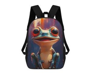 sinyumoney Smiling Frog Painting Mochila Escolar Informal Para El Día A Día, Ideal Para El Trabajo, El Colegio, El Camping, Las Aventuras Al Aire Libre Y Los Viajes Diarios 17inch