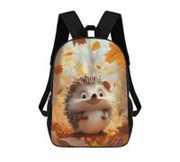 sinyumoney Smiling Hedgehog in Autumn Mochila Escolar Para Niñas Y Niños, Mochilas De Gran Capacidad, Mochilas Ligeras Para Niños Y Estudiantes 17inch