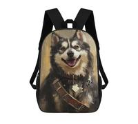 sinyumoney Smiling Husky in Armor 17inch Mochilas Escolares Impresas En 3D, Mochilas Escolares De Moda Para Niños De Primaria Y Secundaria